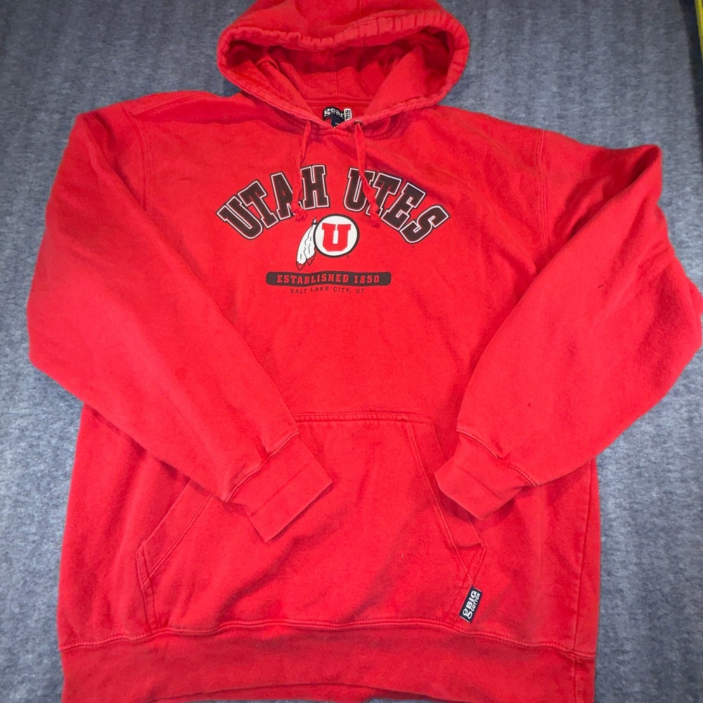 Gear For Sports Utah Utes Hoodie Mens XXL Red Big Cotton Pullover Sweatshirt